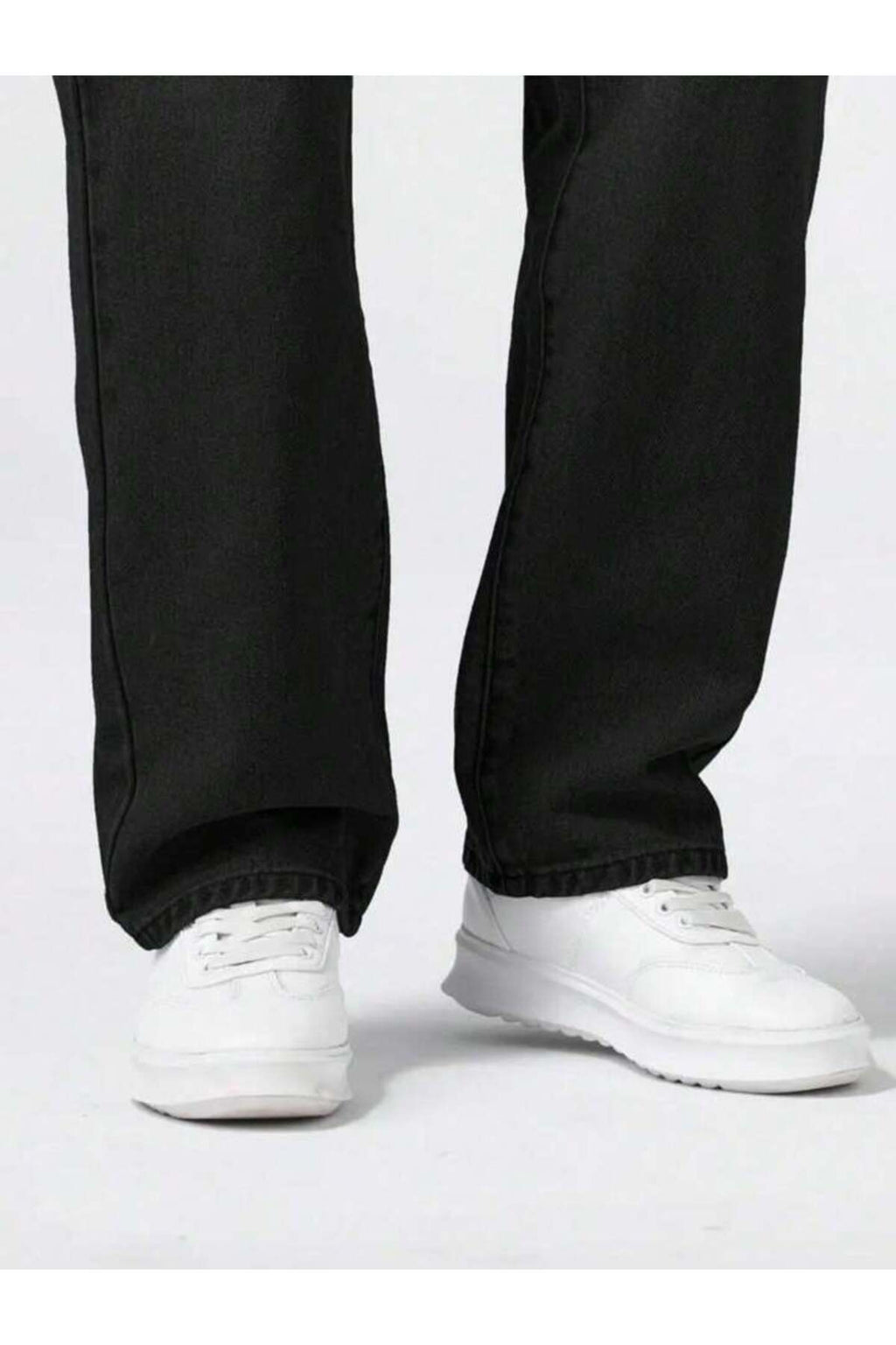 Erkek Straight Fit Jean Pantolon Vintage Yıkamalı Rahat Kalıp Günlük Denim