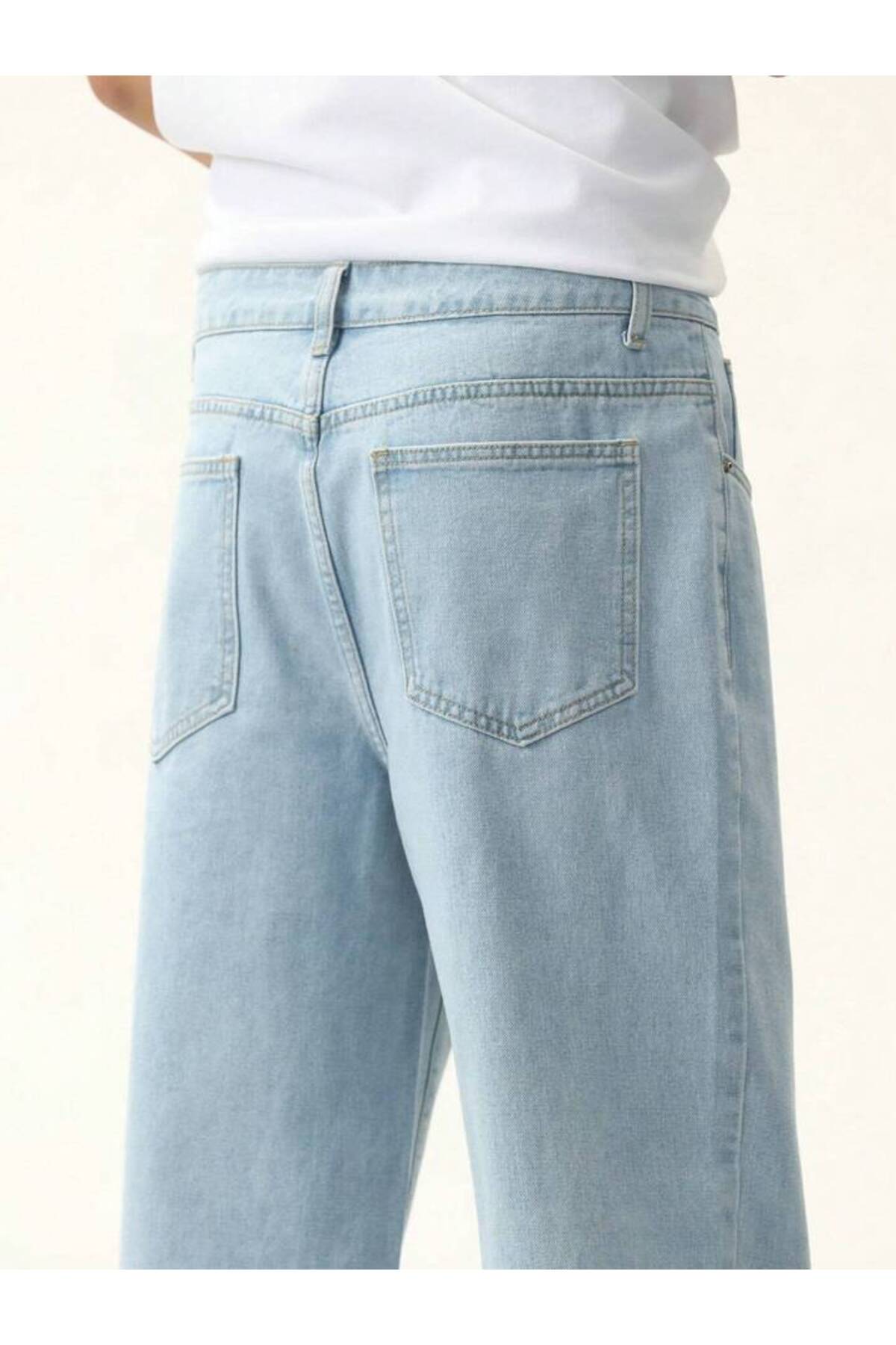 Erkek Buz Mavi Baggy Pantolon