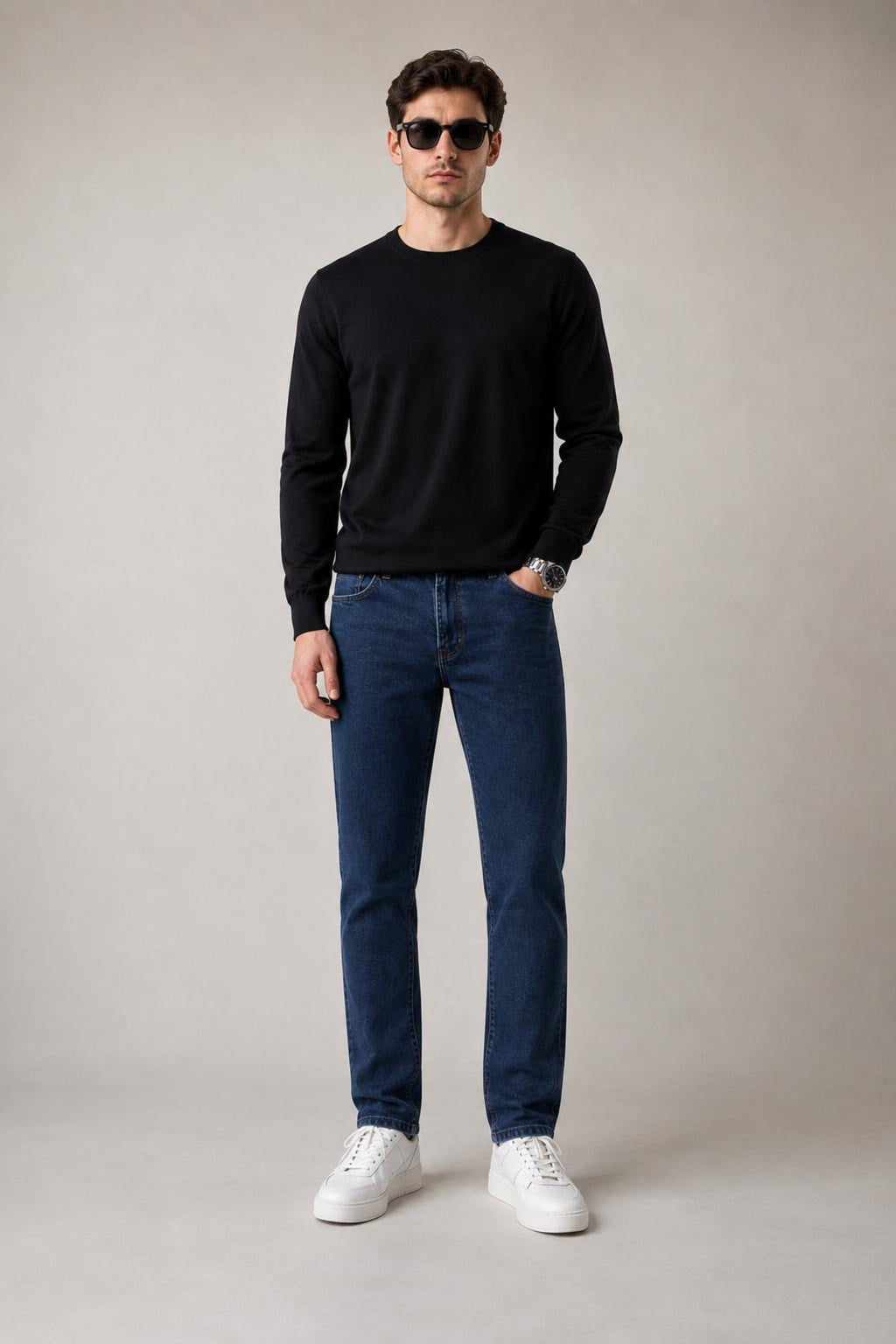 Erkek Kot Rengi Regular Kalıp Kot Pantolon Jeans