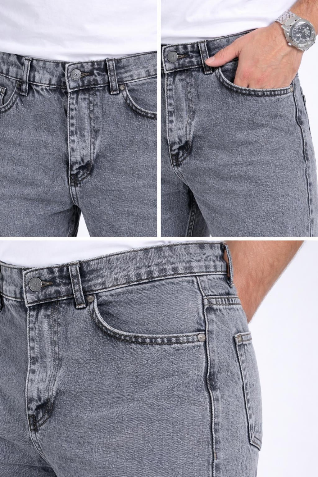 Erkek Rahat Kalıp Denim Pantolon Modern Kesim Günlük Şık Basic Kot