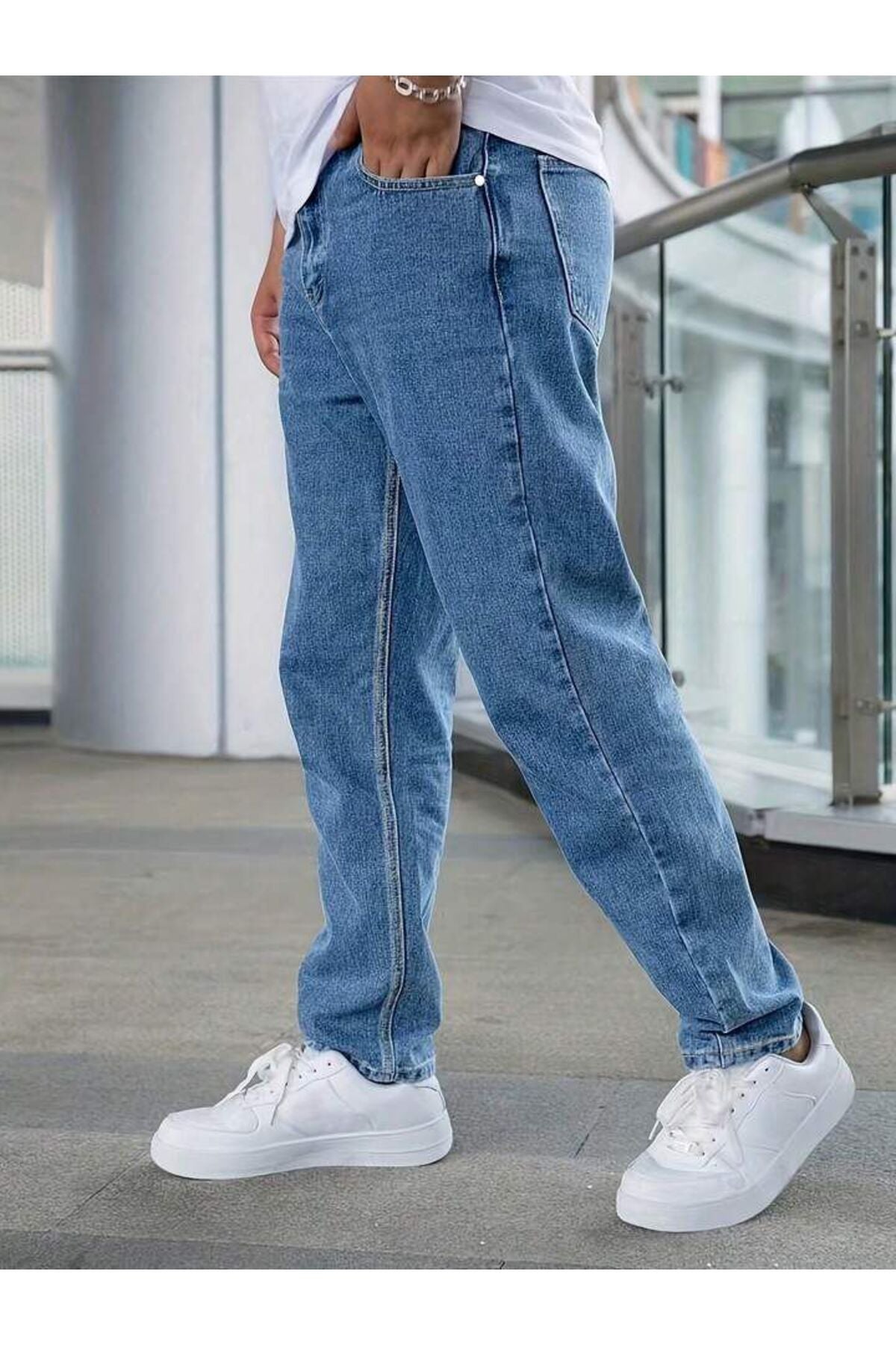 Erkek Rahat Kalıp Bilek Paça Pantolon Jean