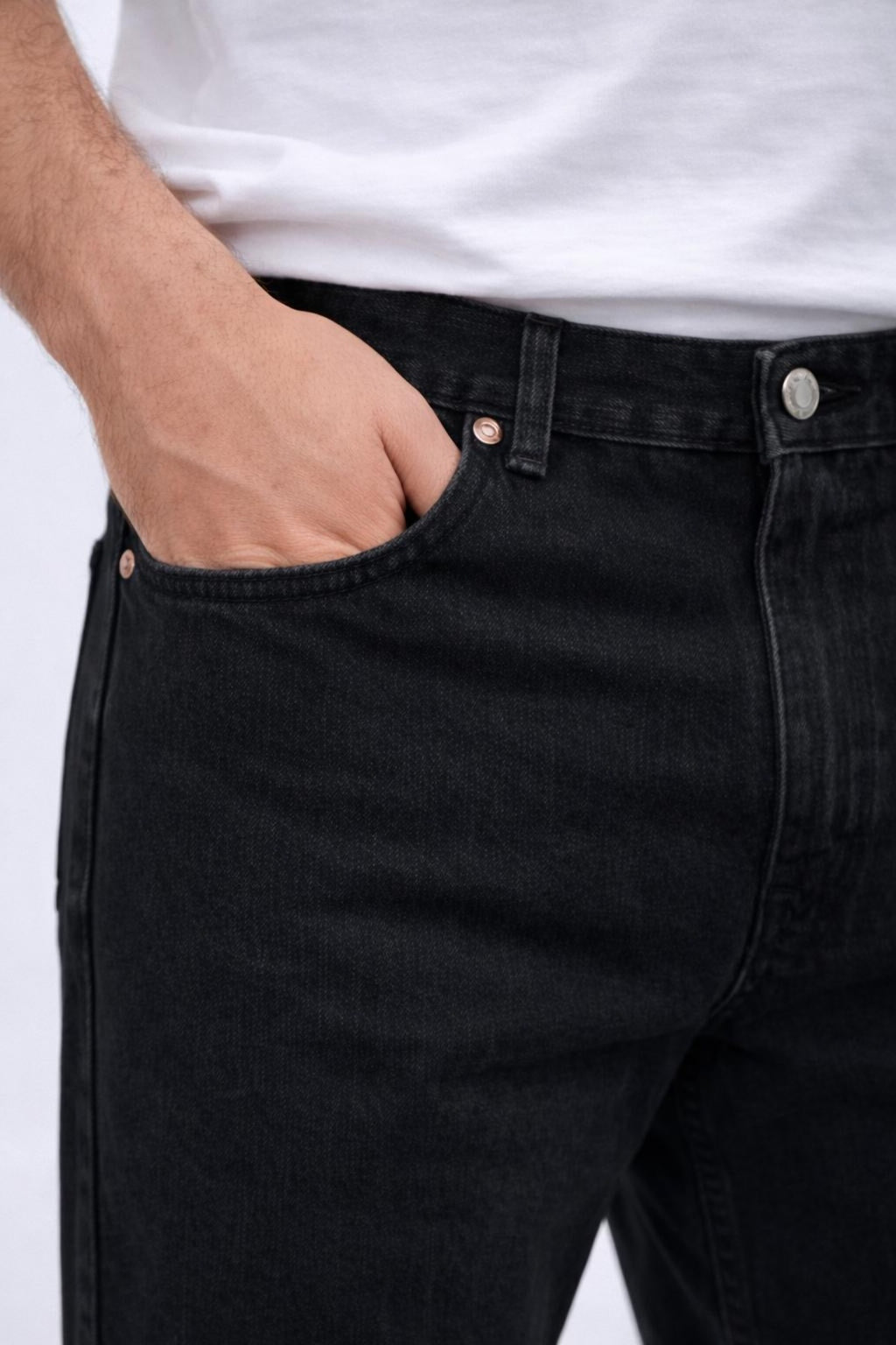 Erkek Yıkamalı Siyah Baggy Pantolon