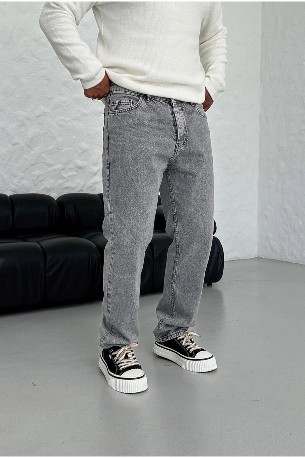 Asit Gri Baggy Pantolon