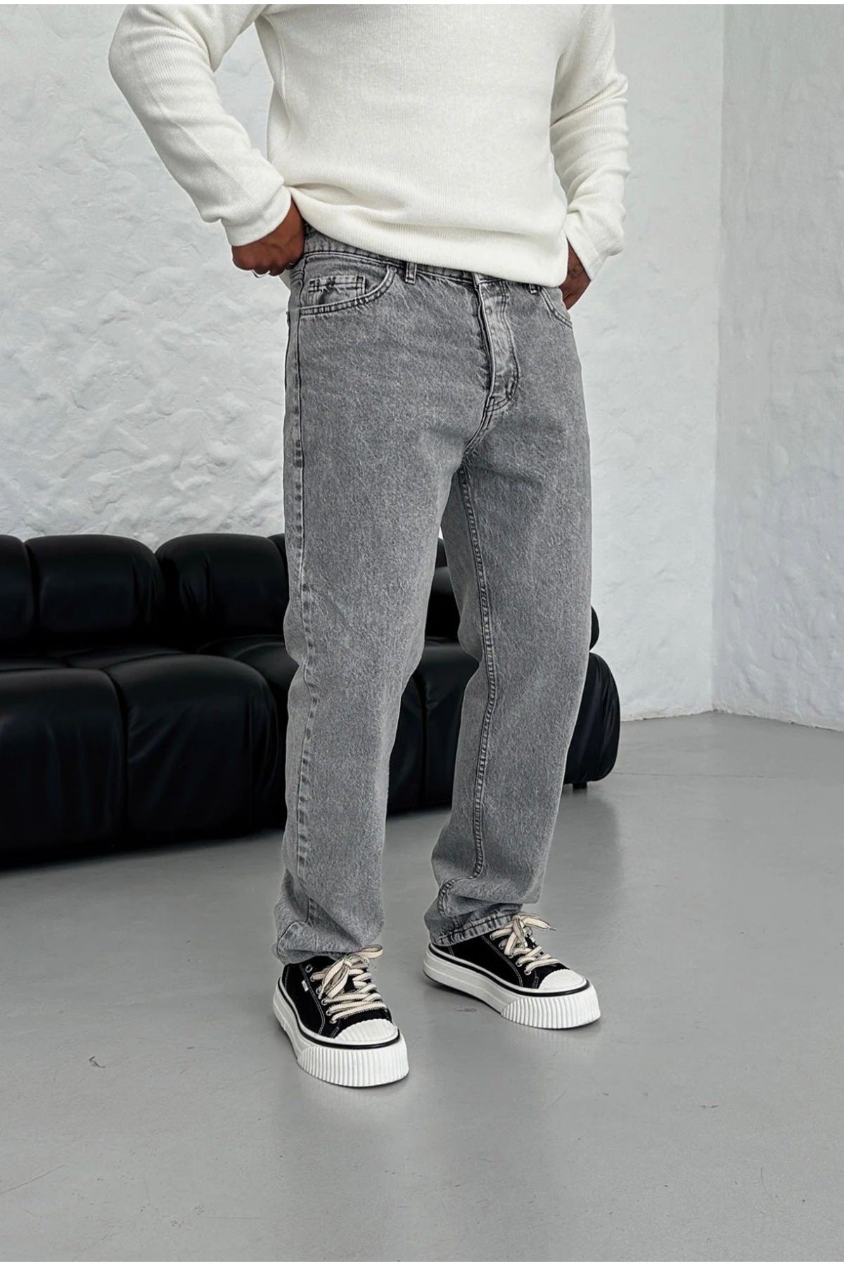 Asit Gri Baggy Pantolon