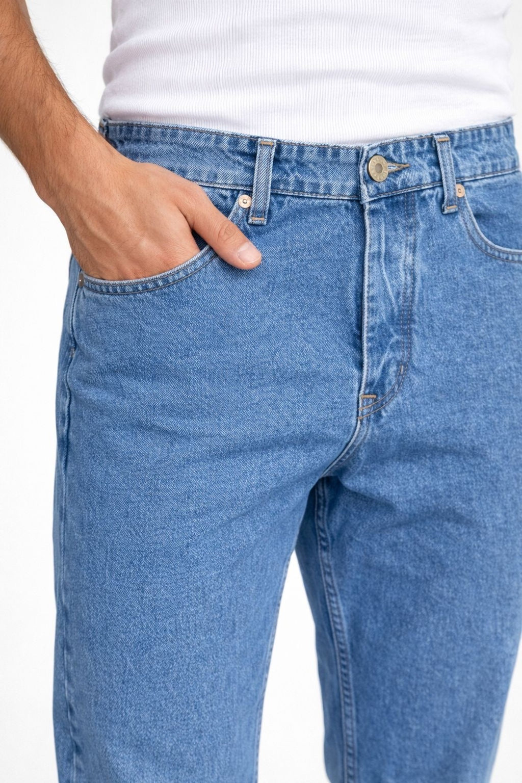 Erkek Koyu Mavi Mom Fit Jean Pantolon