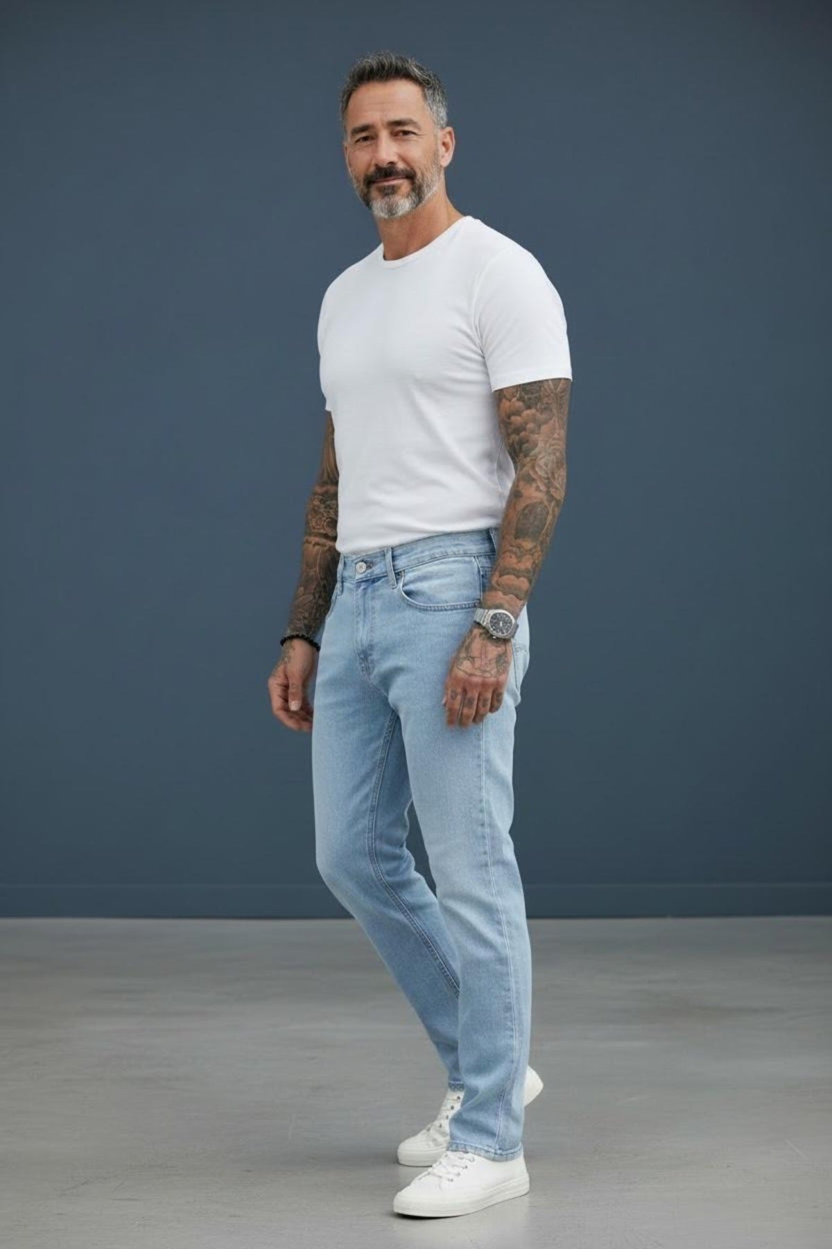 Erkek Regular Kalıp Denim Pantolon Günlük Rahat Kesim Şık Basic Jean
