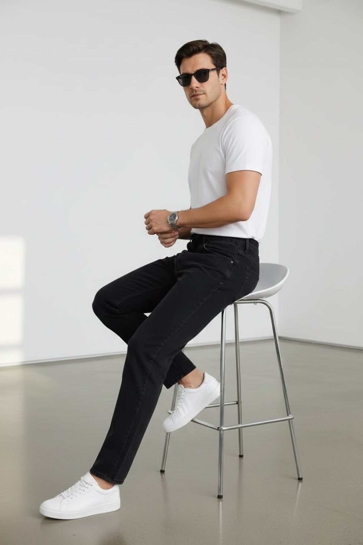 Erkek Yazlık Boyfriend Fit Jean Pantolon Rahat Kesim Denim Pantolon Günlük ve Sokak Stiline Uygun