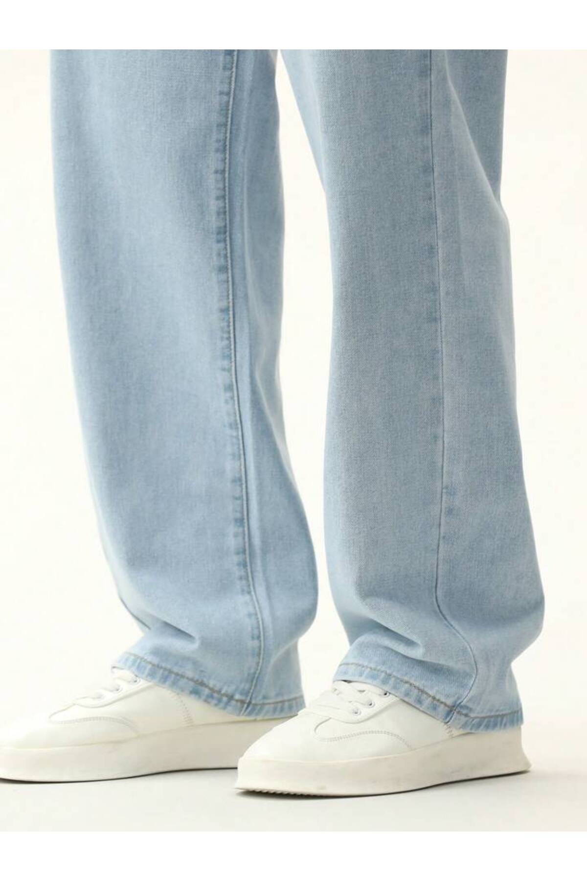 Erkek Buz Mavi Baggy Pantolon