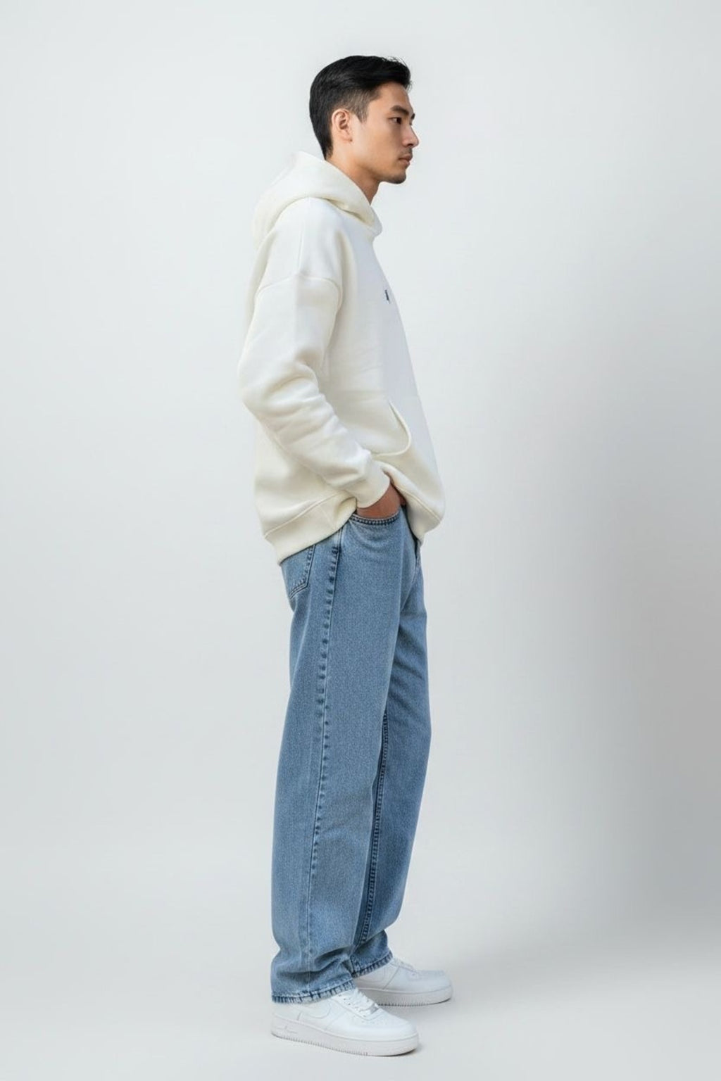 Erkek Kar Yıkama Relaxed Pantolon Rahat Kesim Denim