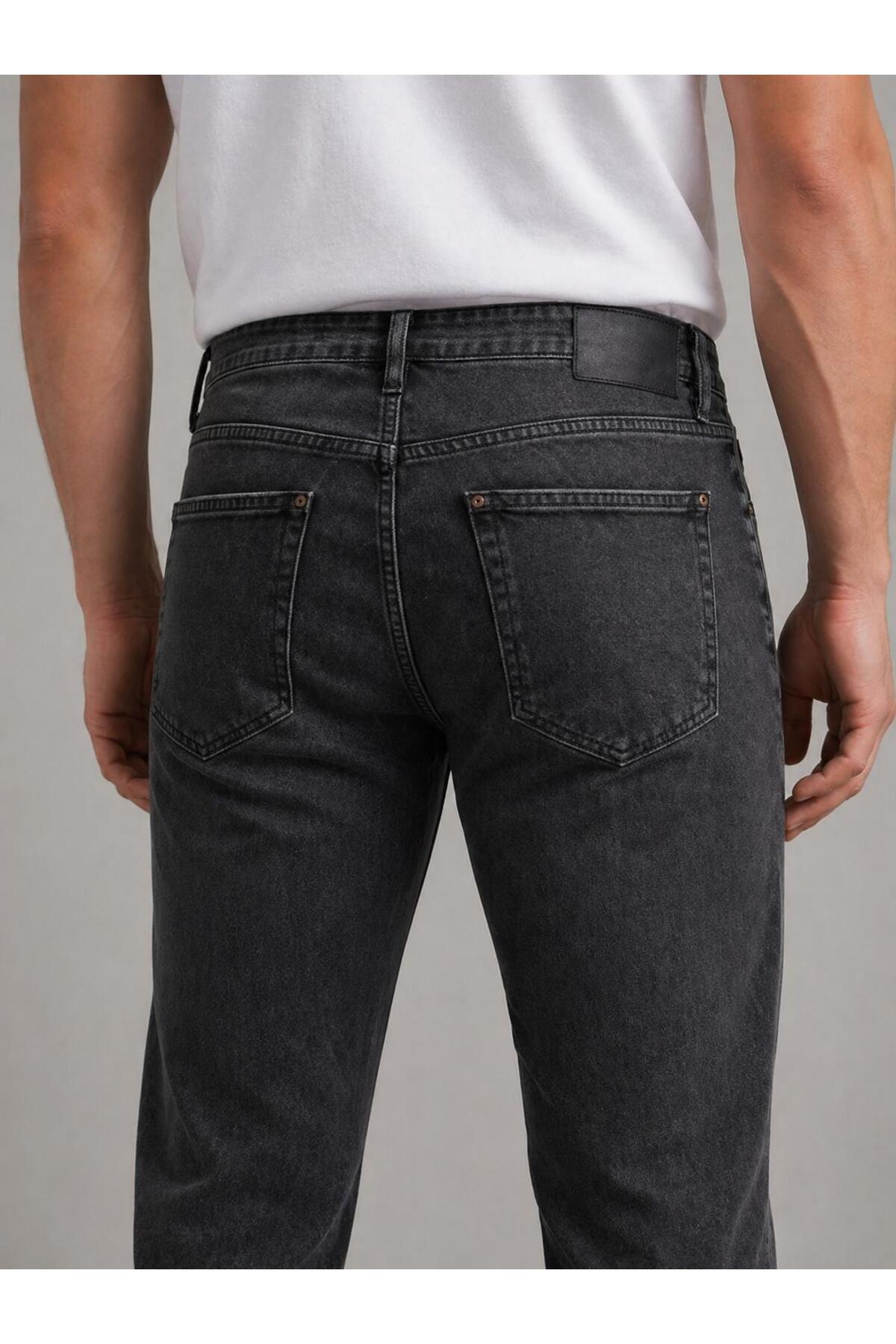 Erkek Regular Kalıp Denim Pantolon Günlük Rahat Kesim Şık Basic Jean