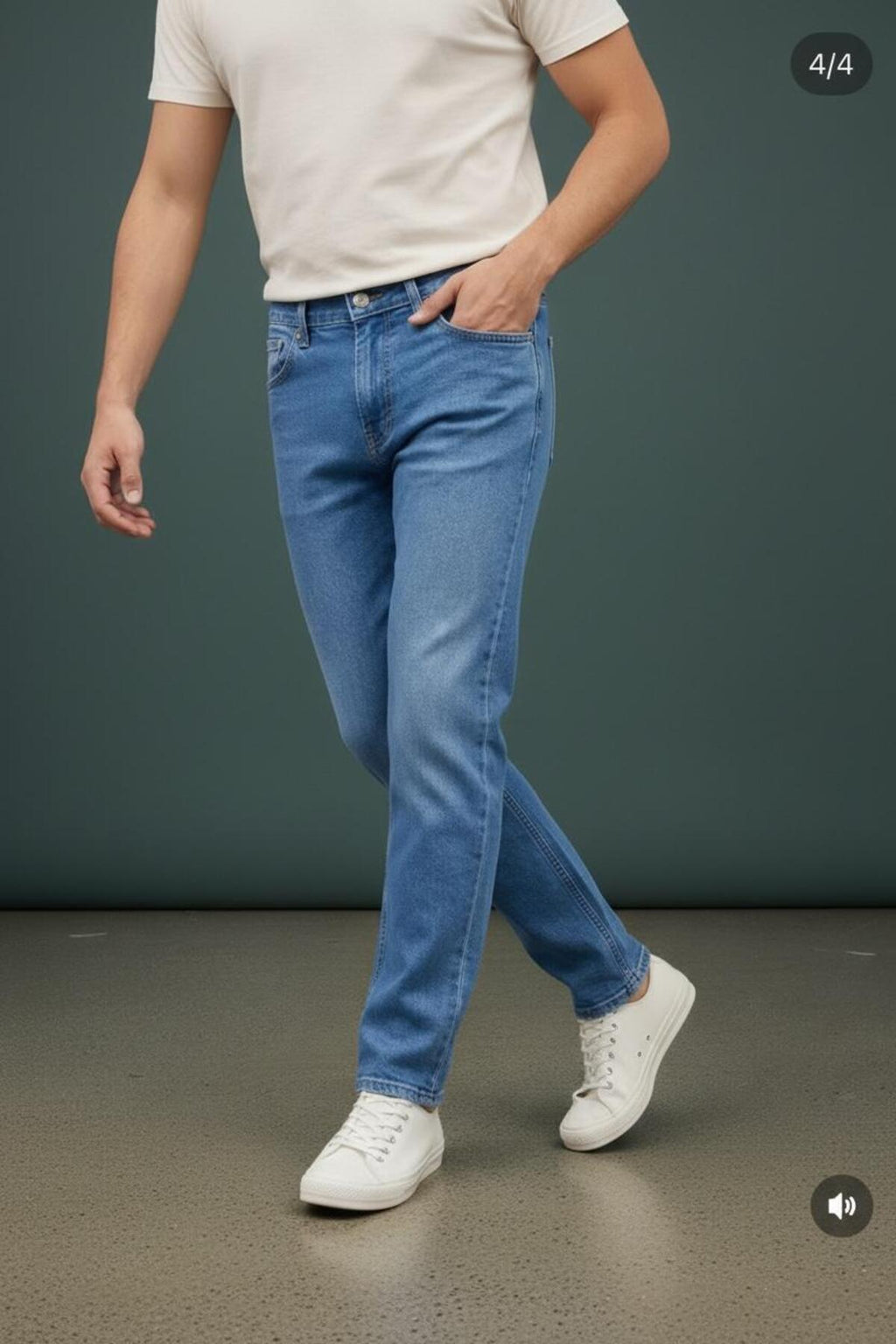 Erkek Regular Kalıp Denim Pantolon Günlük Rahat Kesim Şık Basic Jean