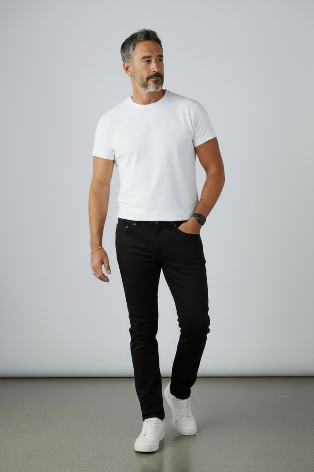 Erkek Siyah Regular Fit Kot Pantolon Rahat Kesim Günlük Şık Esnek Modern Basic