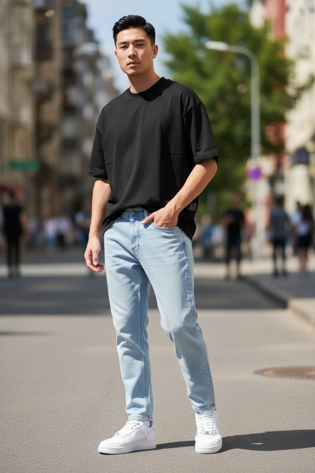 Erkek Yazlık Boyfriend Fit Jean Pantolon Rahat Kesim Denim Pantolon Günlük ve Sokak Stiline Uygun