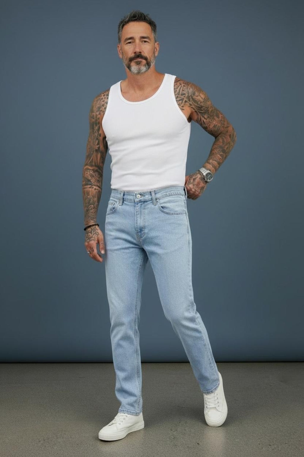 Erkek Regular Kalıp Denim Pantolon Günlük Rahat Kesim Şık Basic Jean