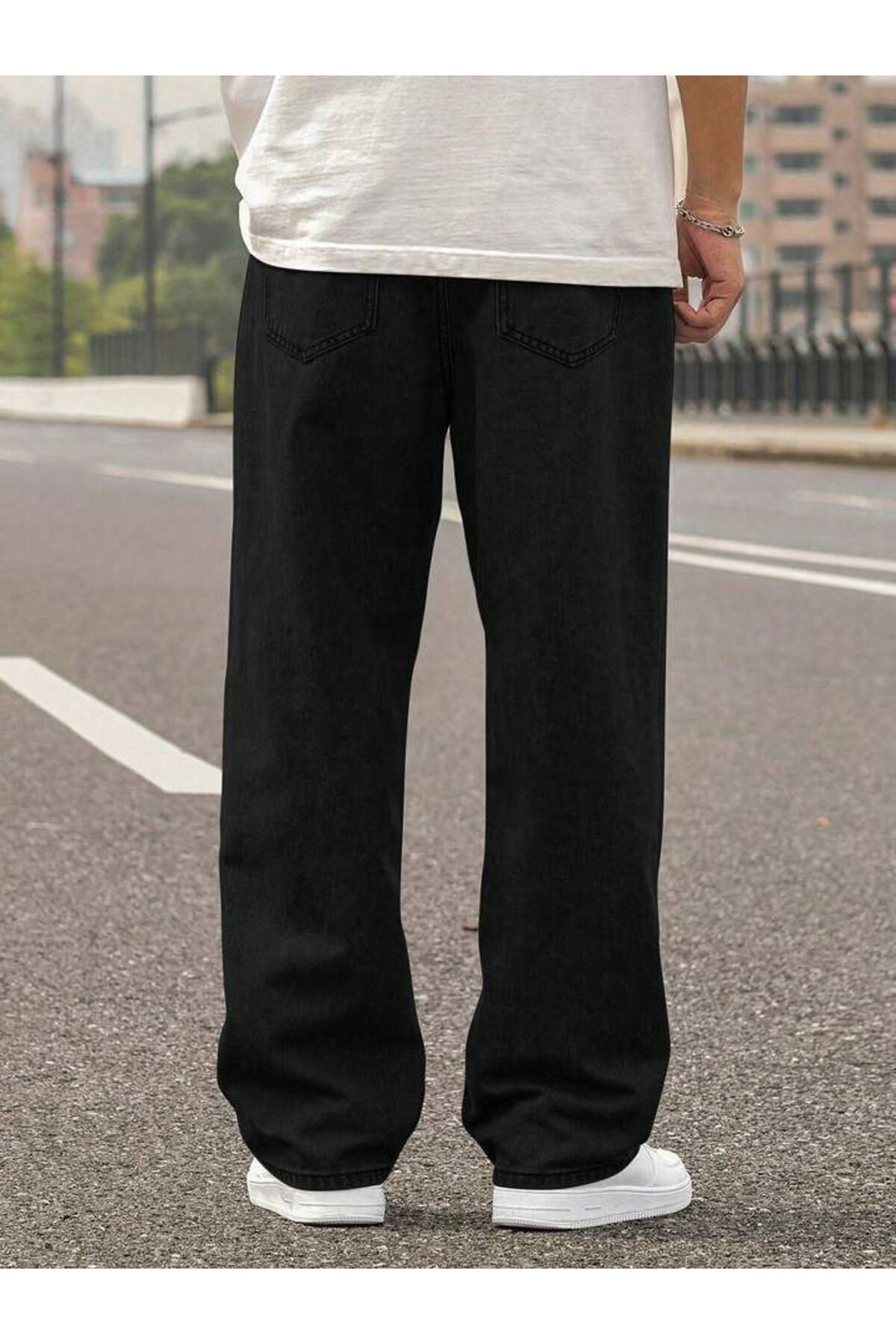 Erkek Bol Paça Rahat Kalıp Kot Pantolon Jean