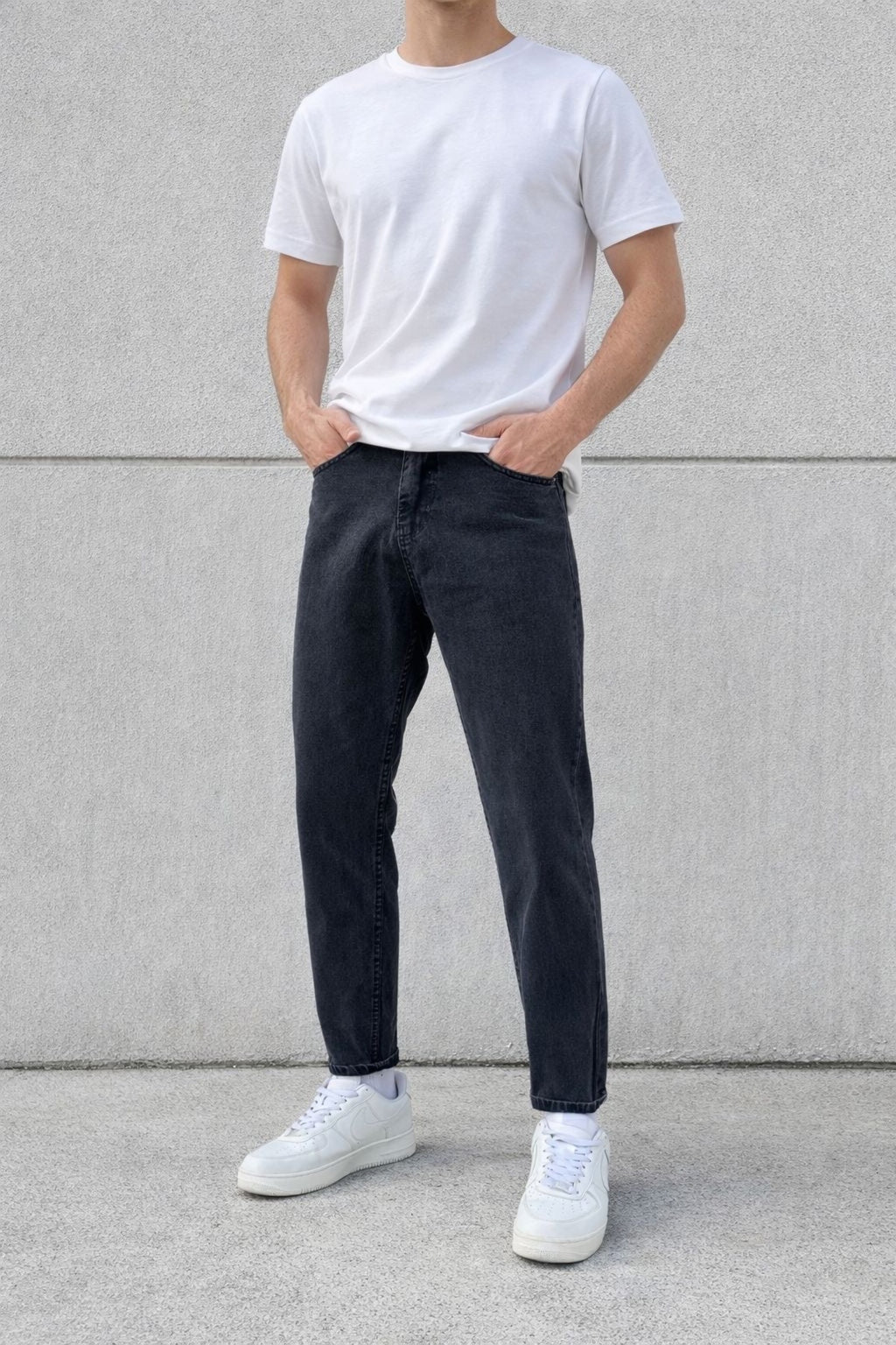 Erkek Rahat Kalıp Jean Pantolon Günlük Modern Kesim Denim Kot Pantolon