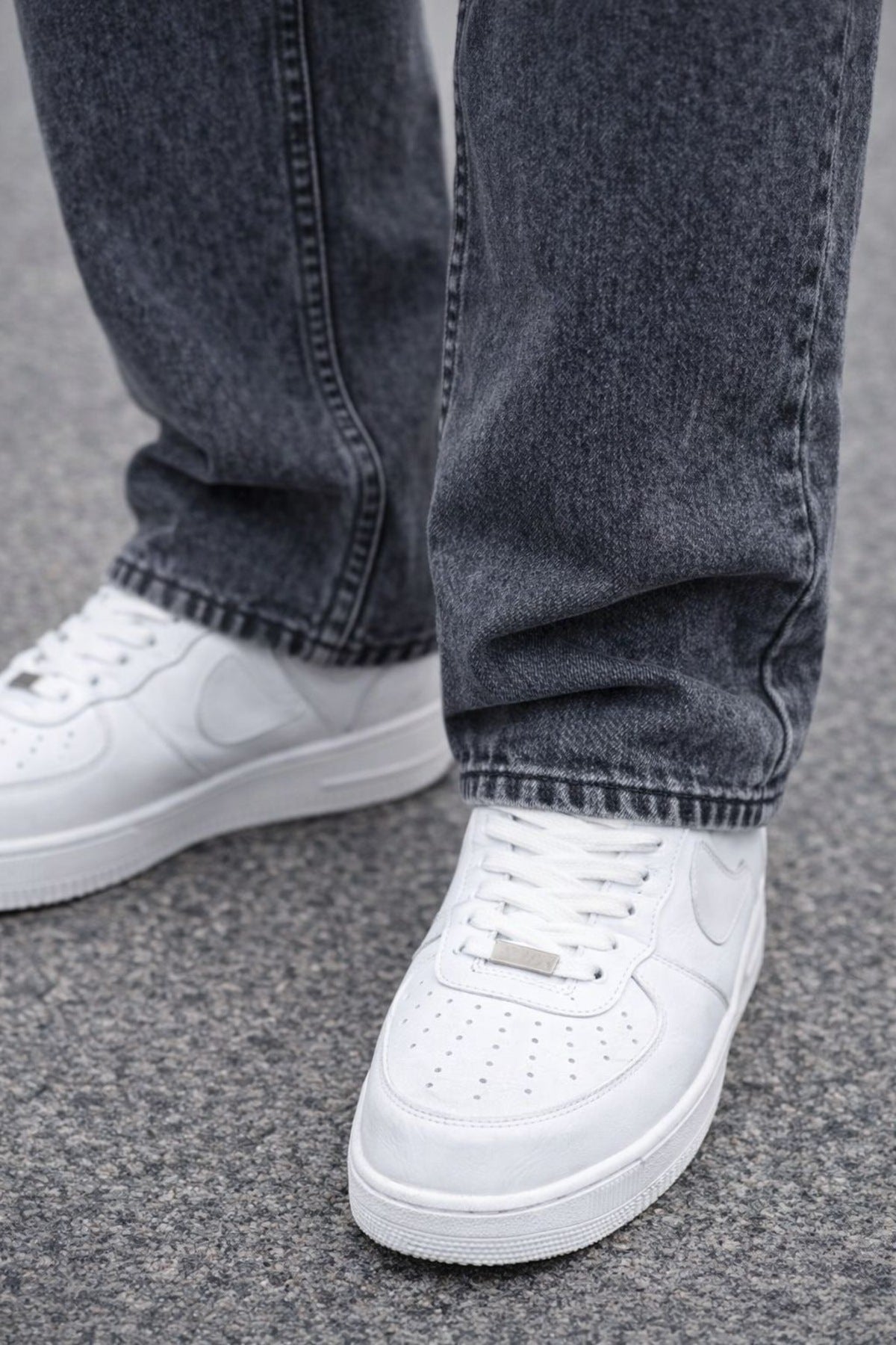 Erkek Straight Fit Jean Pantolon Vintage Yıkamalı Rahat Kalıp Günlük Denim
