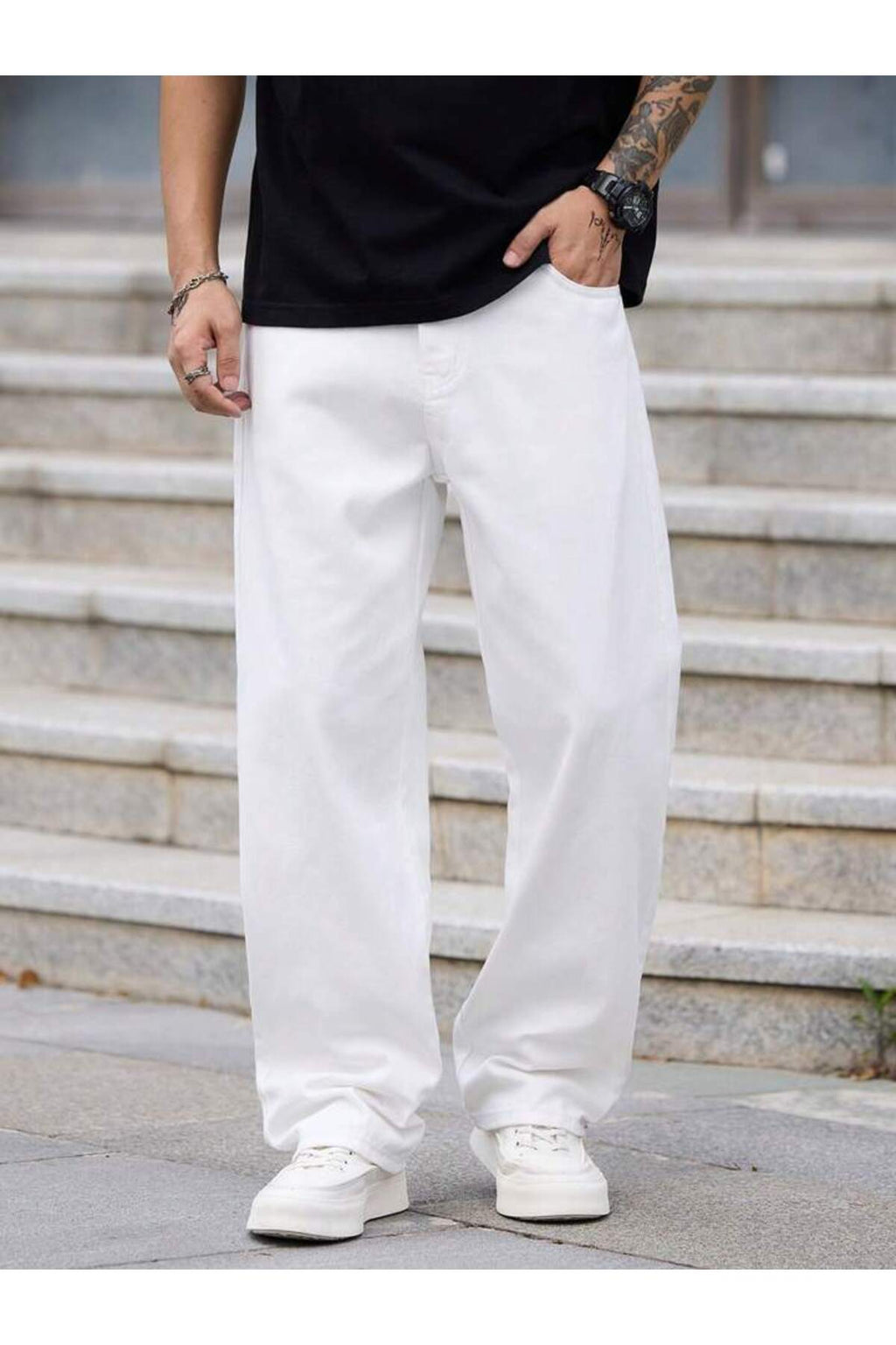 Erkek Yeni Sezon Baggy Fit Bol Kalıp Kot Pantolon