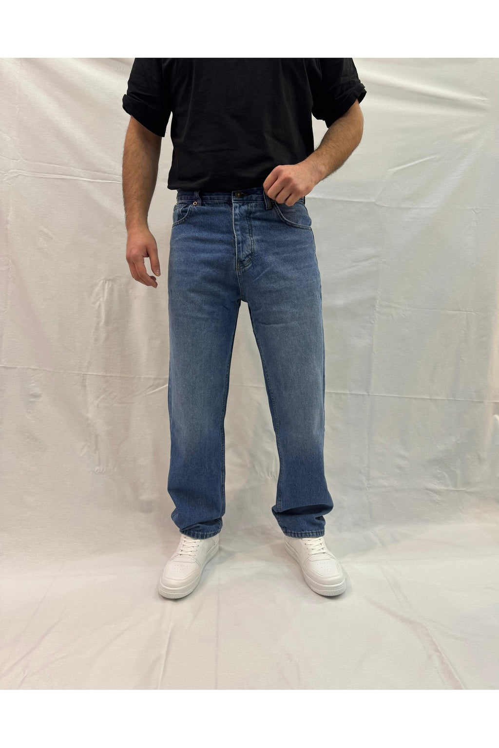 Erkek Baggy Bol Kesim Kot Pantolon