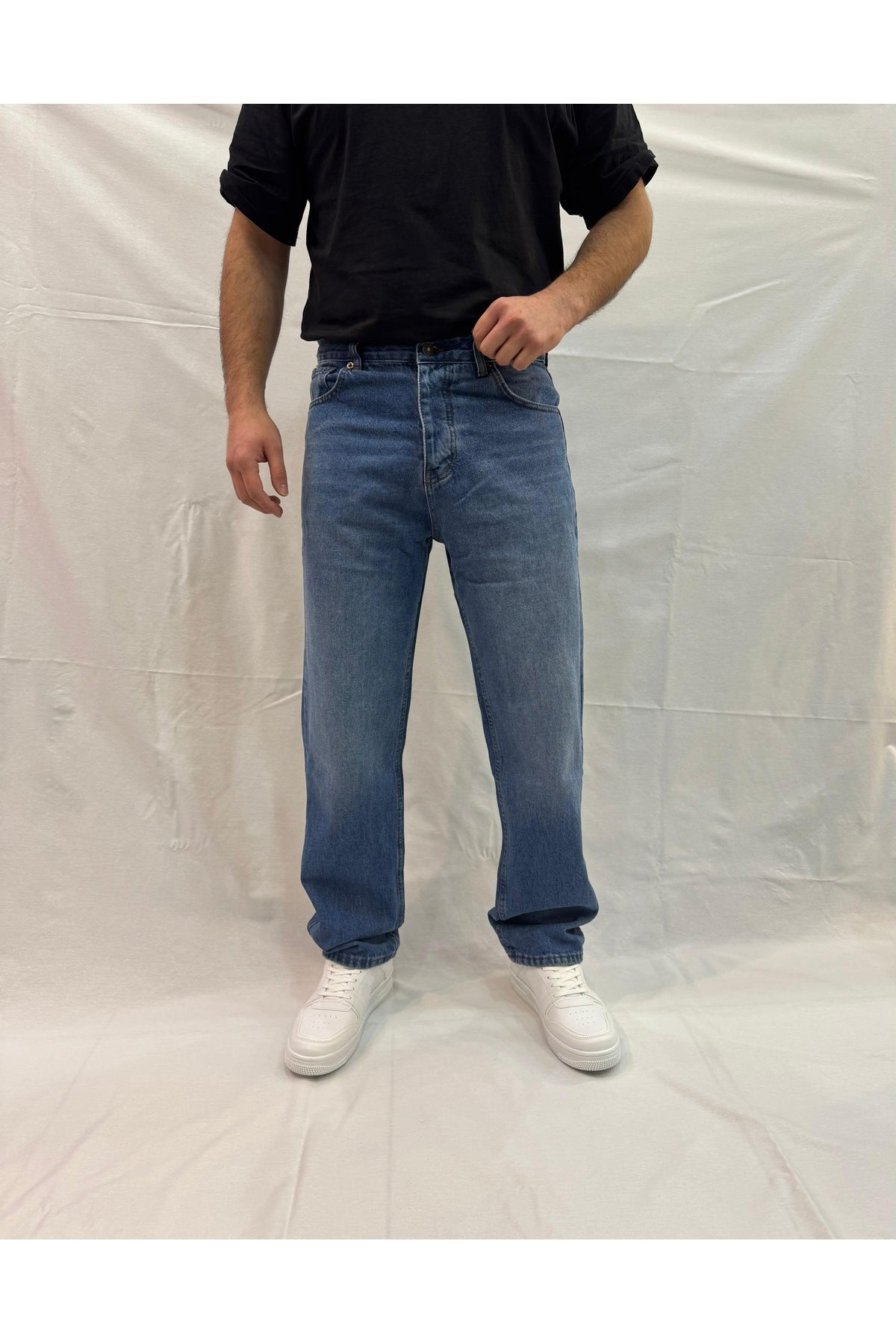 Erkek Baggy Bol Kesim Kot Pantolon