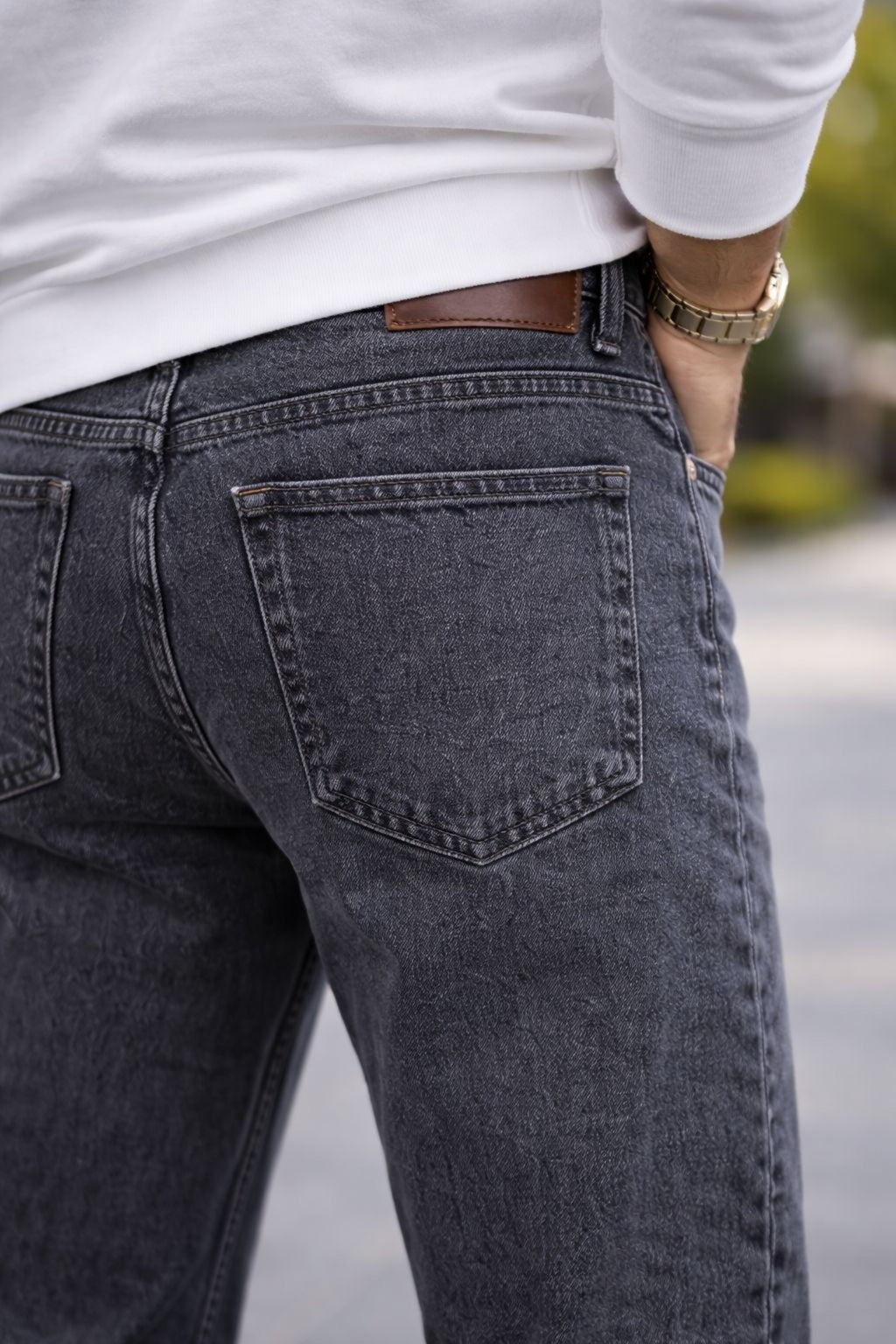 Erkek Wide Leg Denim Pantolon Bol Kesim Modern Sokak Modası Rahat Jean