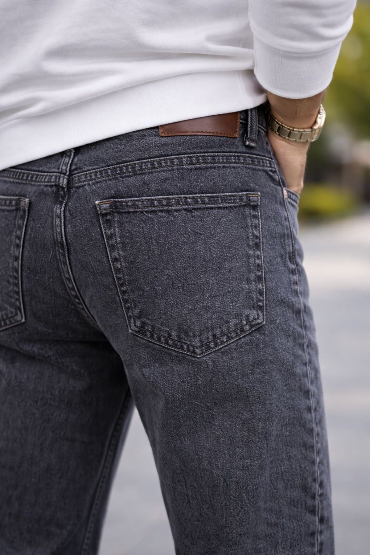 Erkek Wide Leg Denim Pantolon Bol Kesim Modern Sokak Modası Rahat Jean