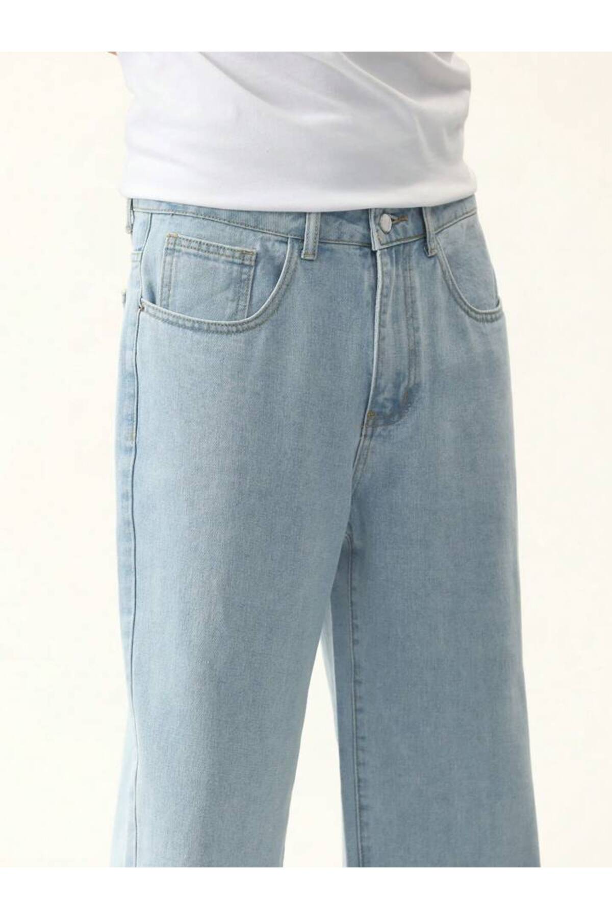 Erkek Buz Mavi Baggy Pantolon