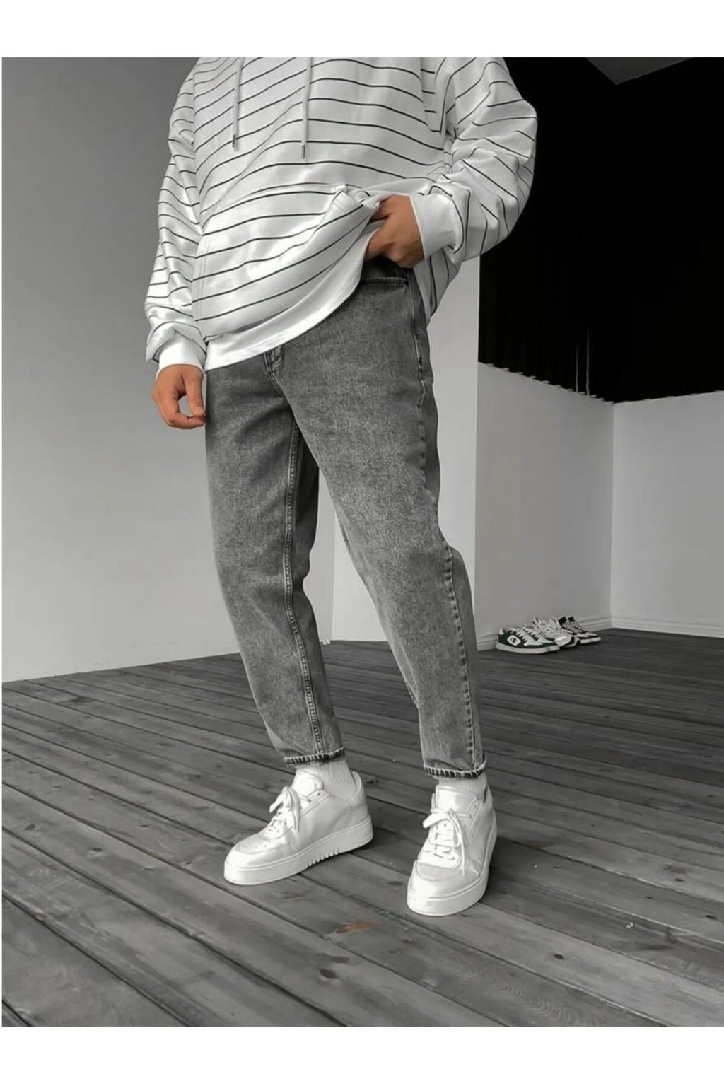 Asit Gri Boyfriend Pantolon
