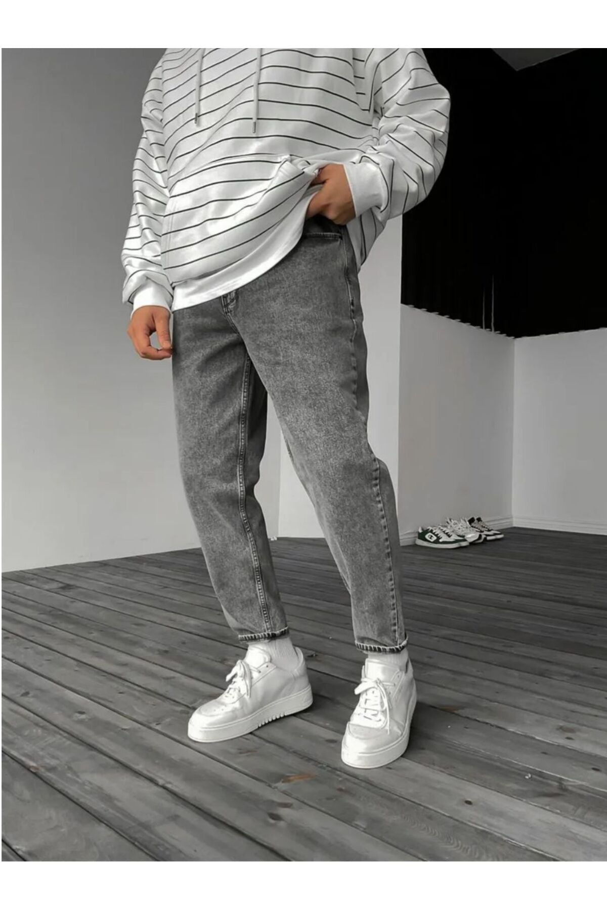 Asit Gri Boyfriend Pantolon