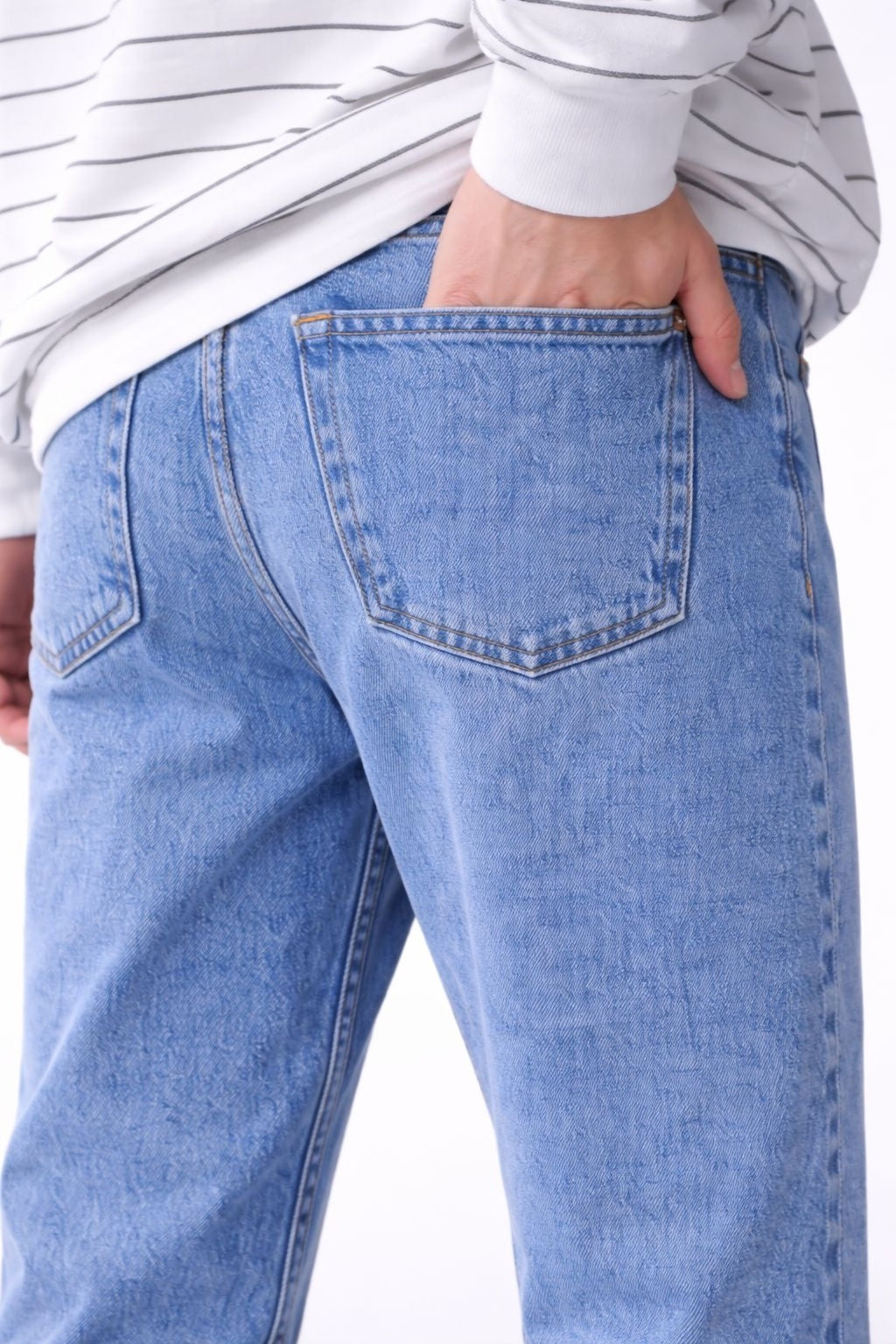 Erkek Koyu Kar Mavi Rahat Kalıp Düz Paça Kot Pantolon Günlük Şık Basic Denim