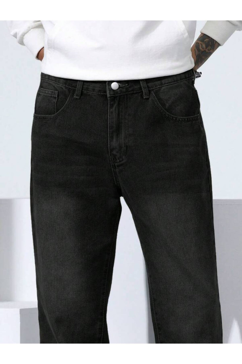 Erkek Oversize Denim Pantolon Rahat Kalıp Modern Kesim Günlük Streetwear Kot Pantolon
