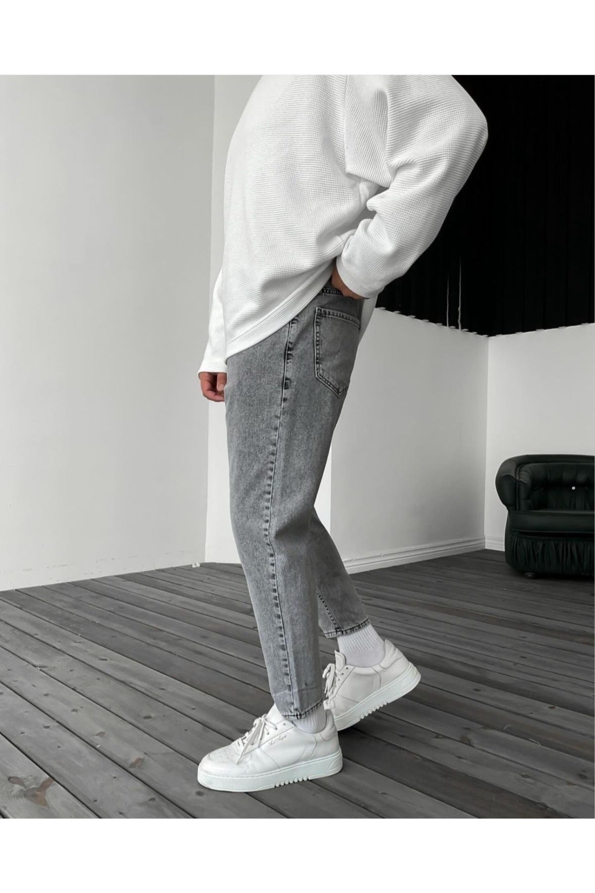 Asit Gri Boyfriend Pantolon