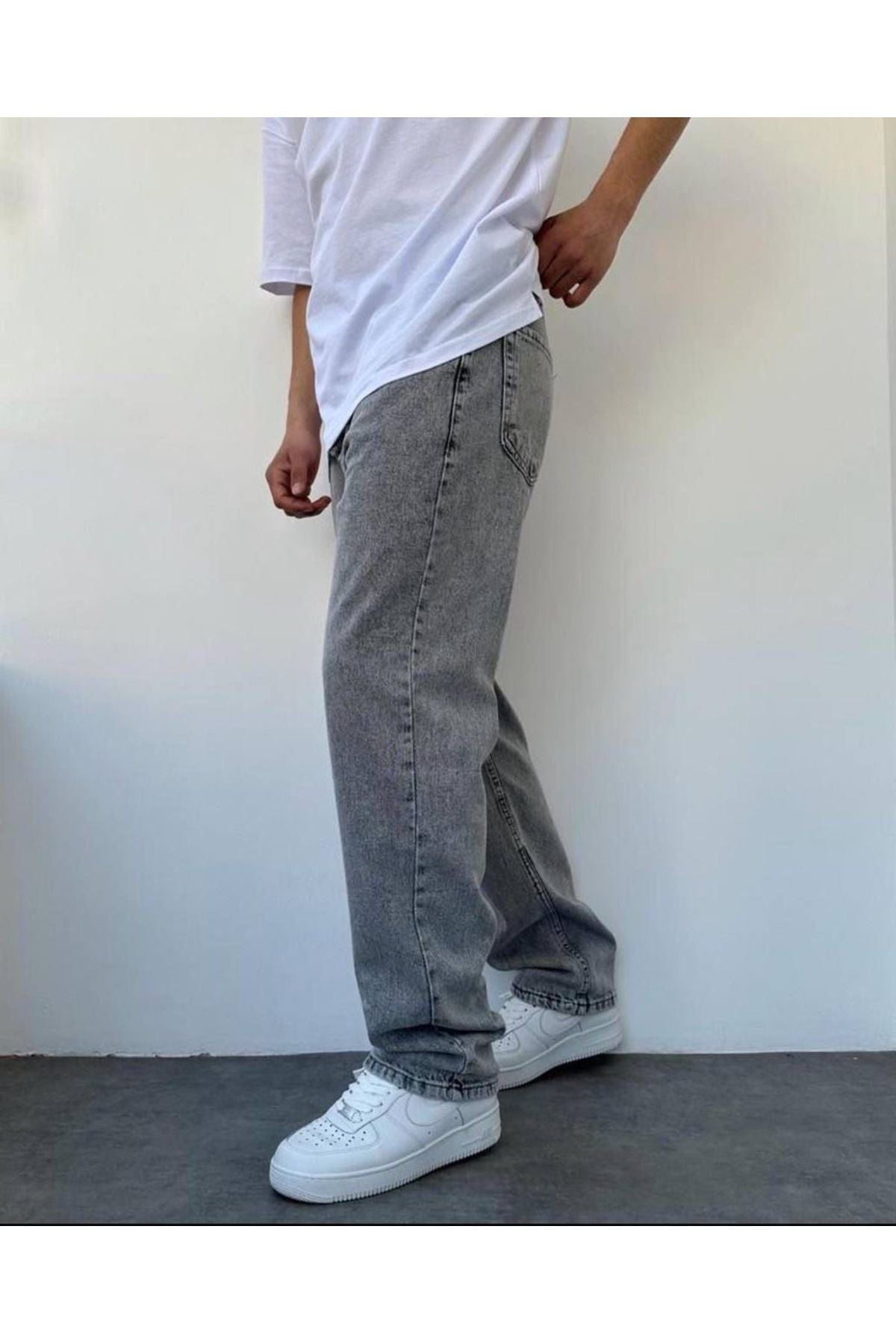 Asit Gri Baggy Pantolon