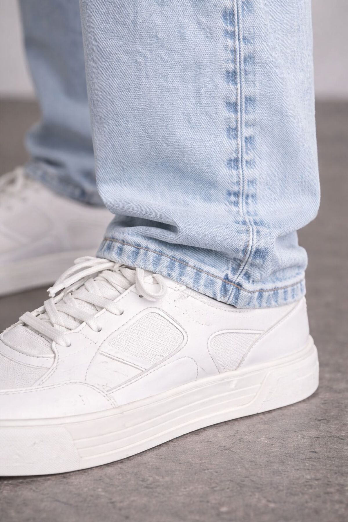 Erkek Açık Mavi Relax Fit Jean Pantolon Günlük Rahat Kesim Modern Basic Kot Denim