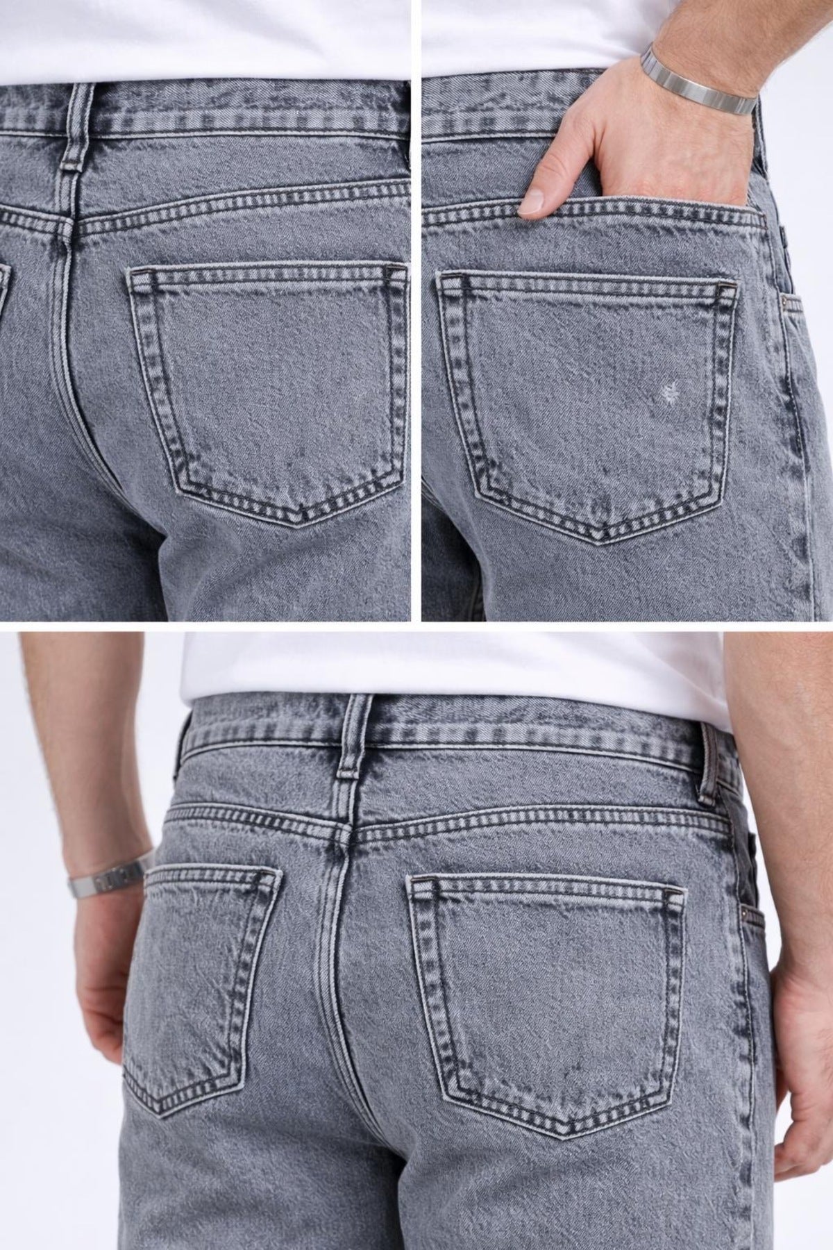 Erkek Rahat Kalıp Denim Pantolon Modern Kesim Günlük Şık Basic Kot