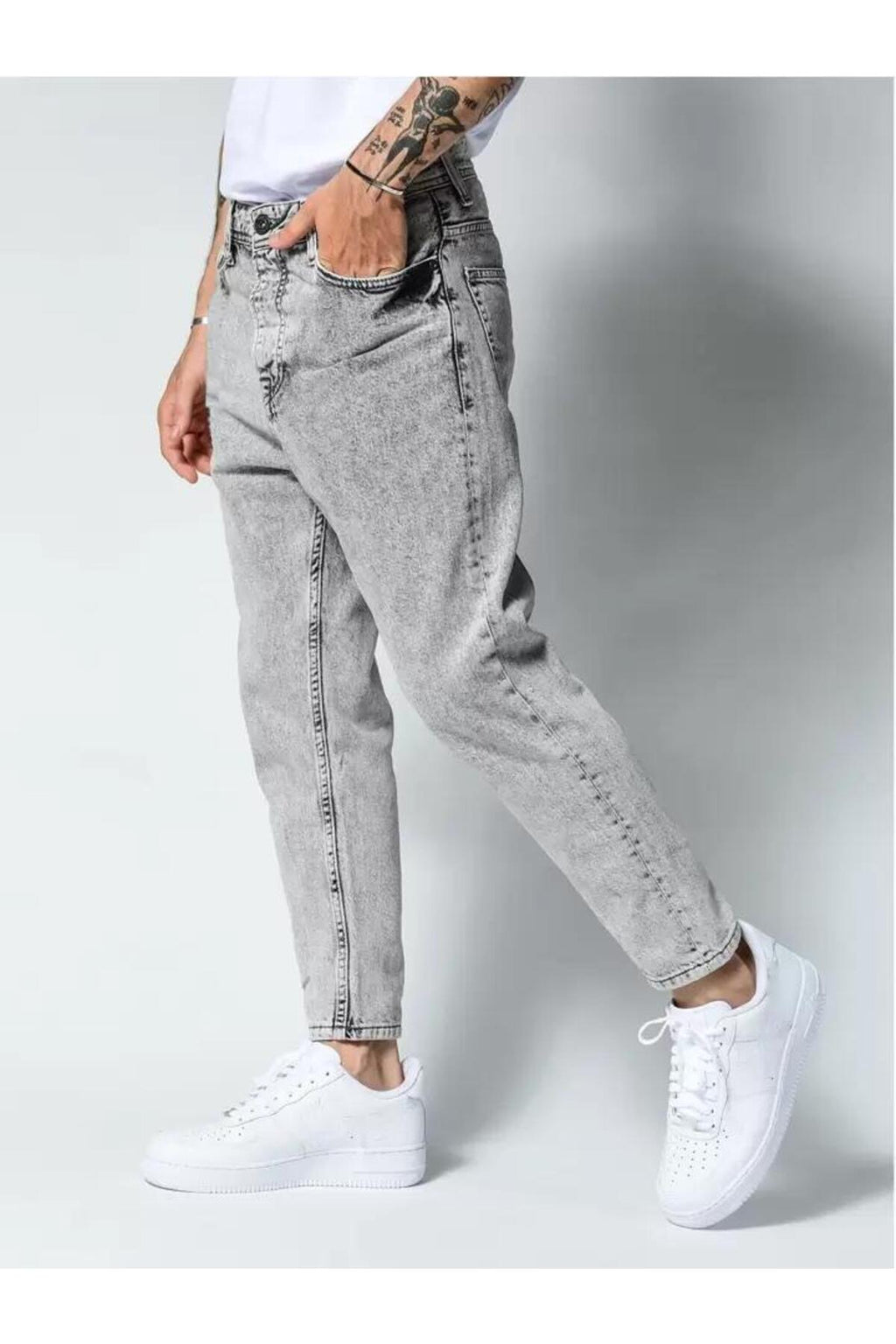 Erkek Boyfriend Jean Pantolon Günlük Rahat Bol Kalıp Denim Kot Salaş Tarz