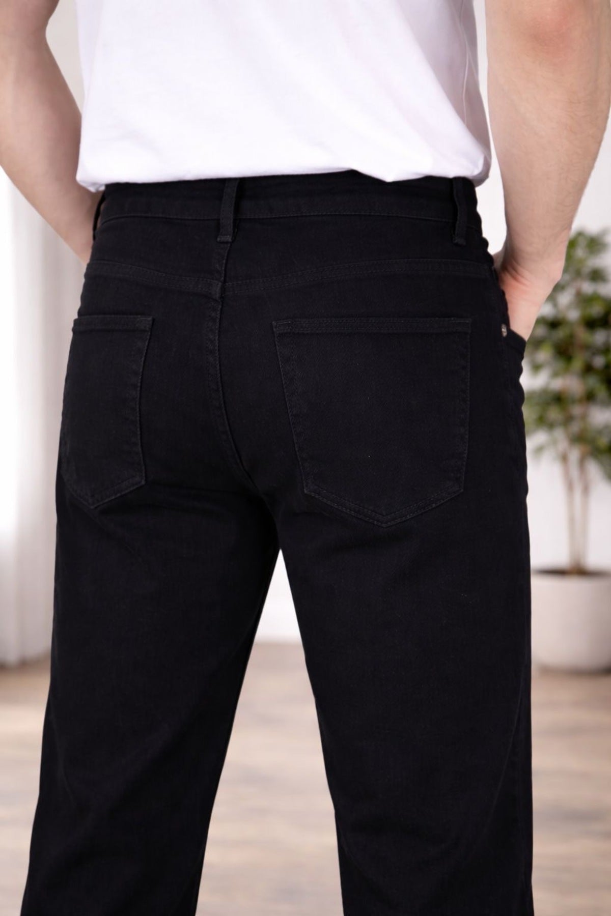 Erkek Yazlık Siyah Renk Bol Kalıp Baggy Fit Kot Pantolon