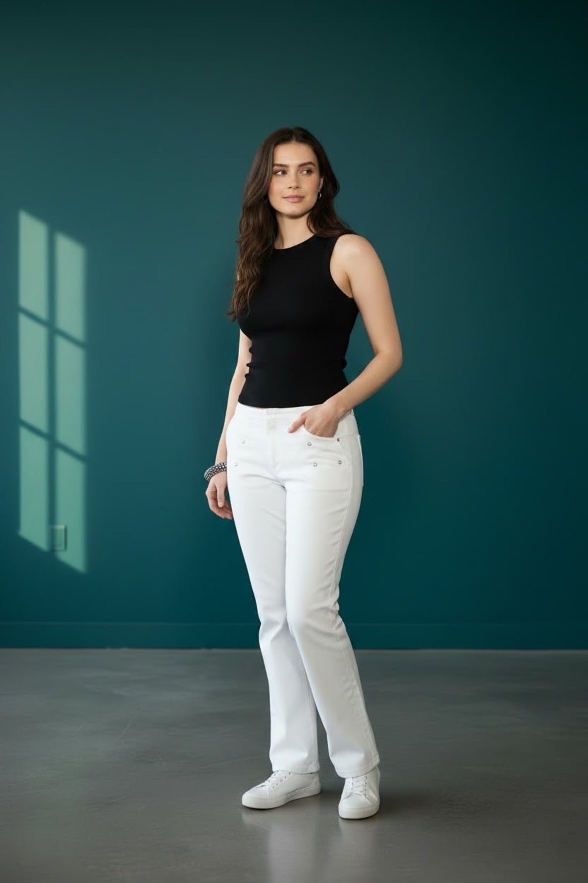 Kadın Bisiklet Yaka Fitilli Atlet Esnek Kumaş Slim Fit Basic Kolsuz Atlet