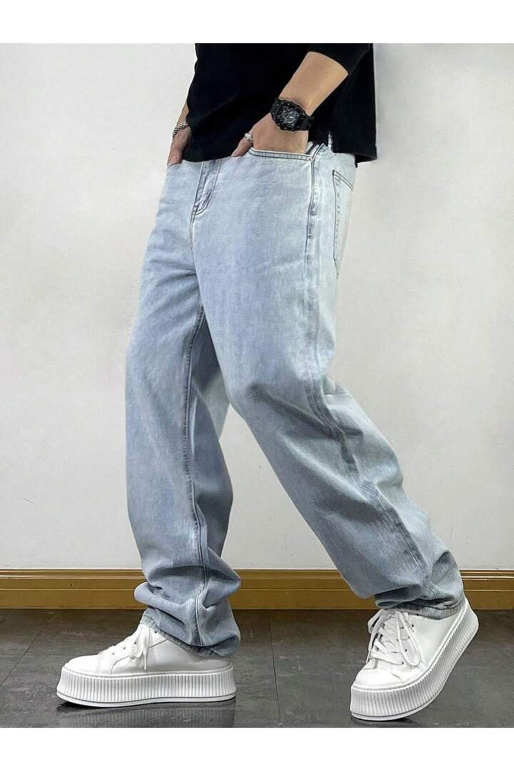 Erkek Yeni Sezon Baggy Fit Bol Kalıp Kot Pantolon