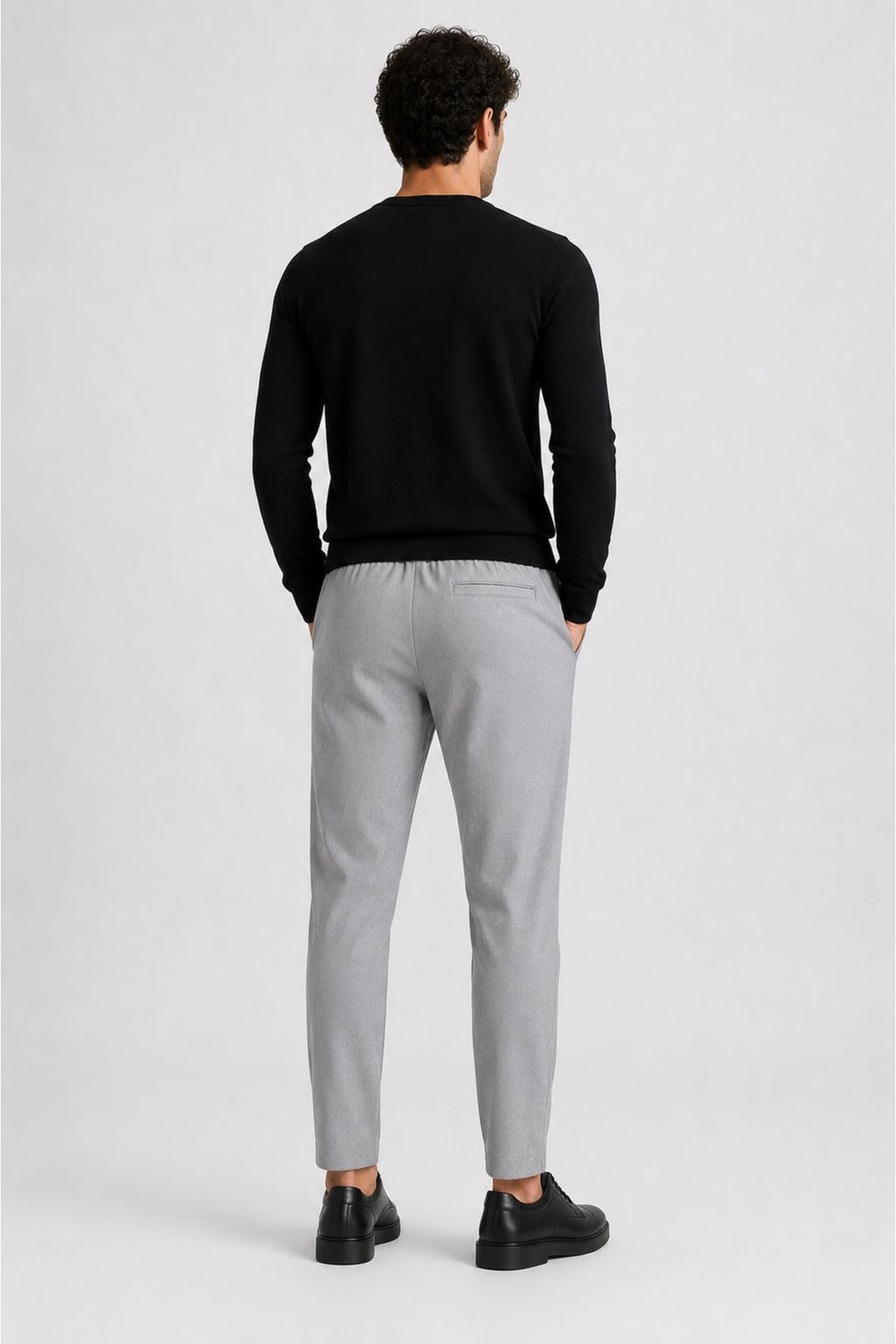 Erkek Slim Fit Jogger Pantolon Bağcıklı Lastikli Bel Dar Paça Günlük Kumaş Pantolon