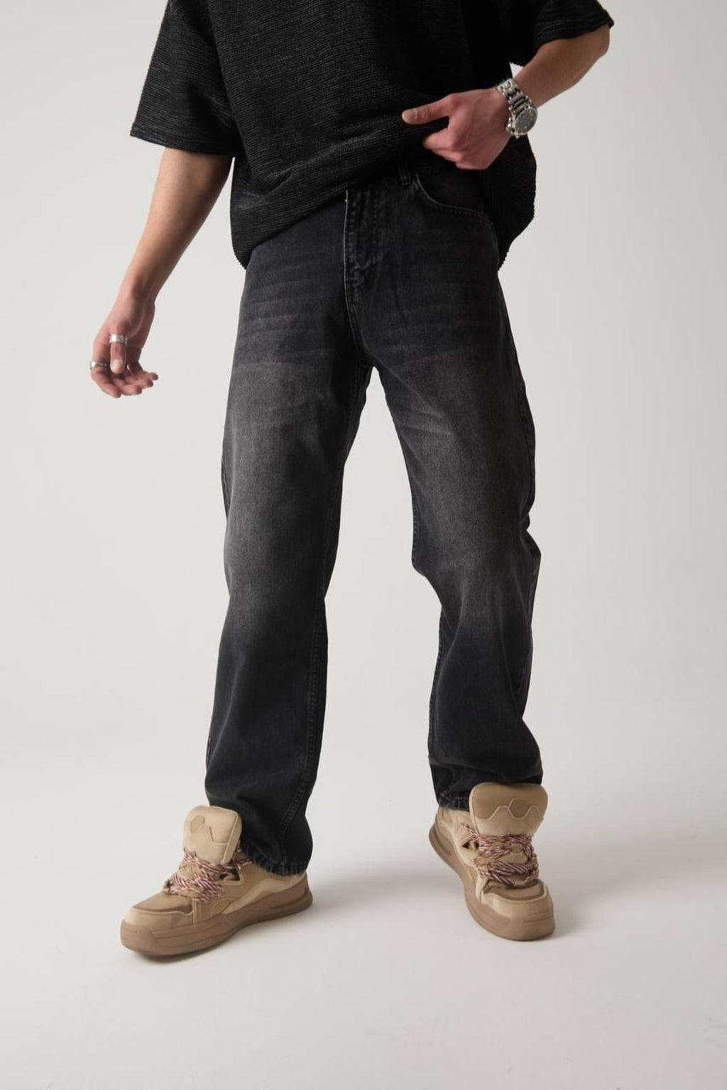 Eskitme Detay Baggy Pantolon