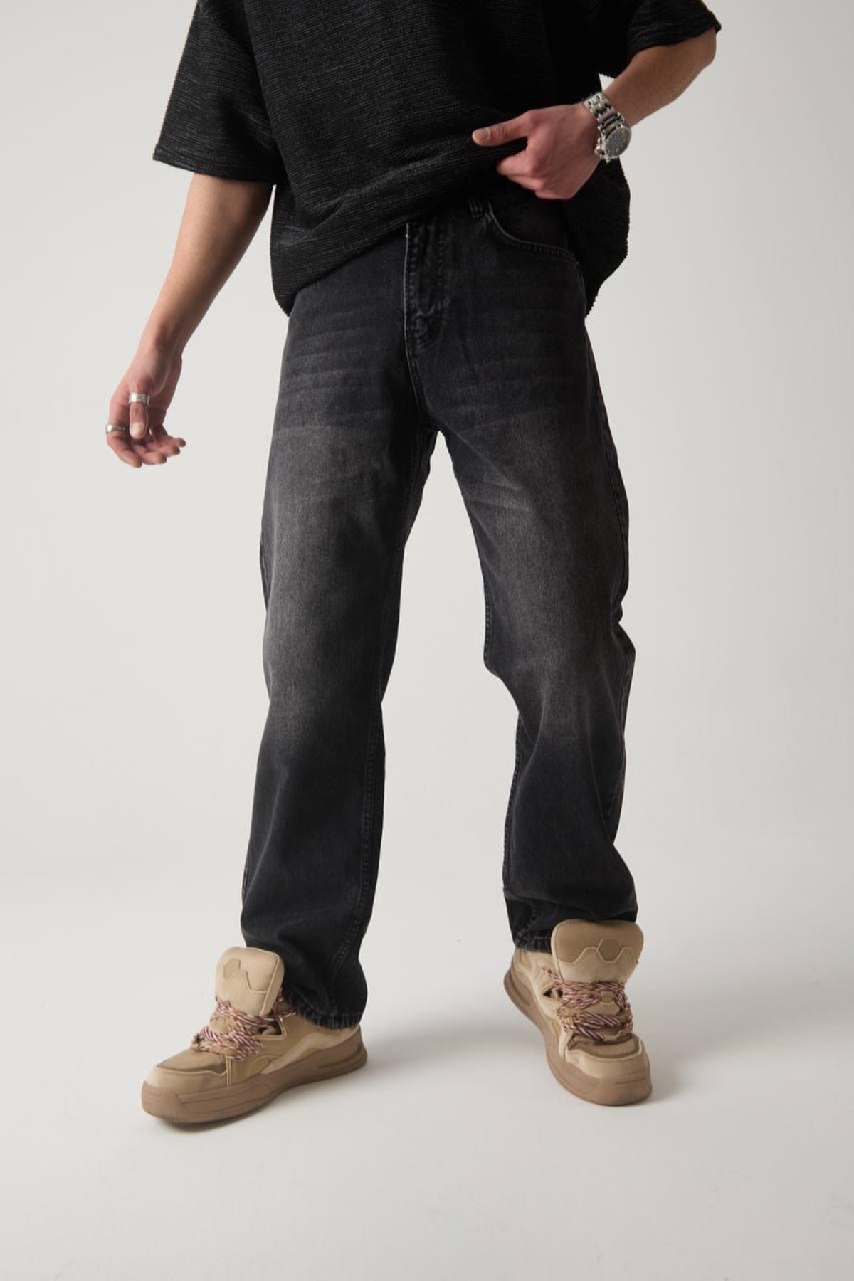Eskitme Detay Baggy Pantolon