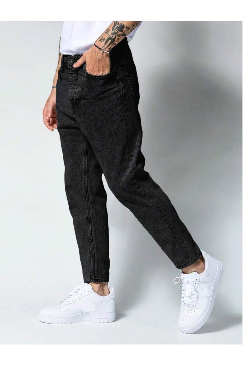 Erkek Boyfriend Jean Pantolon Günlük Rahat Bol Kalıp Denim Kot Salaş Tarz