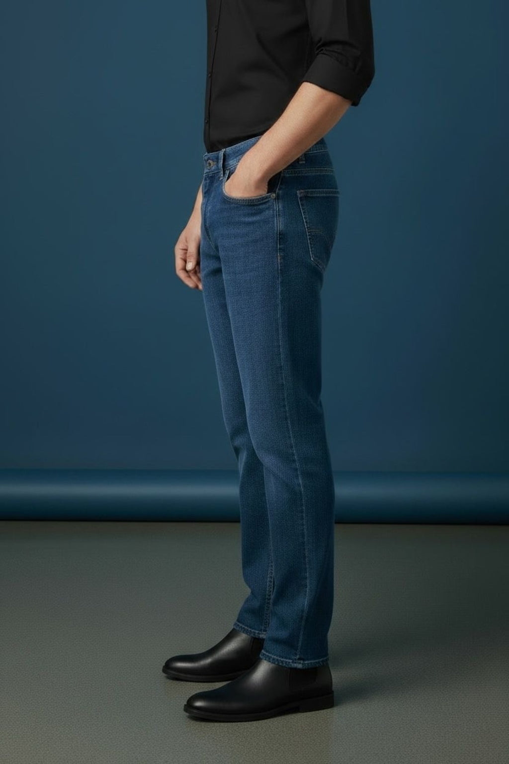 Erkek Regular Fit Likralı Kot Pantolon Günlük Rahat Kesim Modern Denim Jean