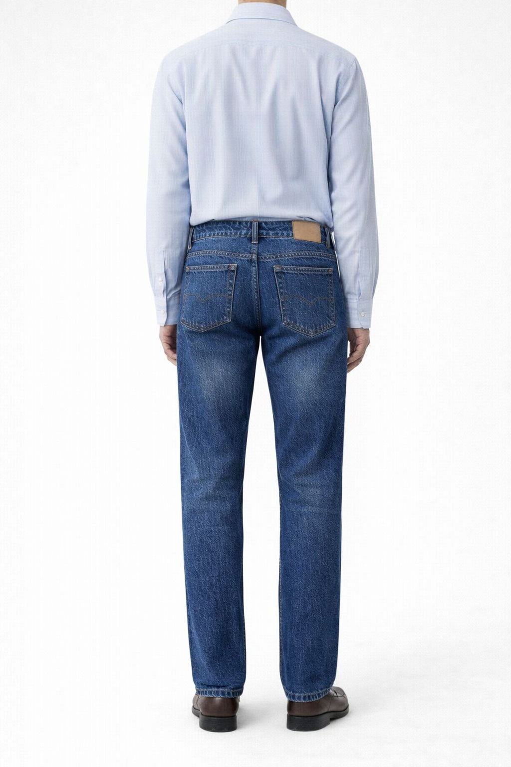 Erkek Taşlama Detay Lacivert Straight Fit Düz Paça Kot Pantolon