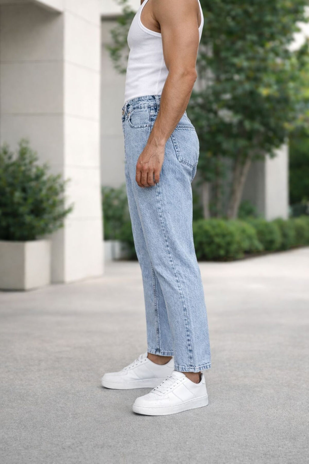 Erkek Rahat Kalıp Kot Pantolon Modern Kesim Günlük Şık Basic Denim