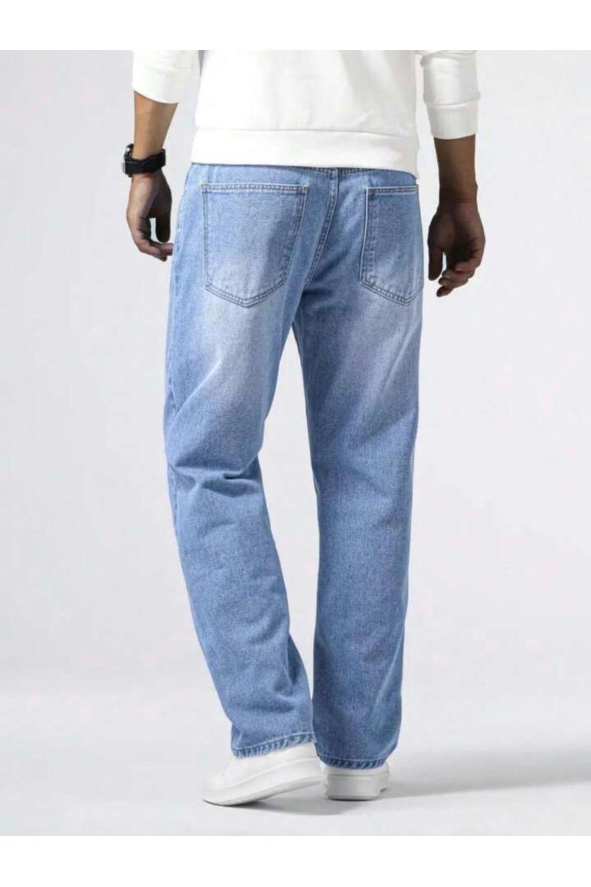 Erkek Bol Paça Rahat Kalıp Kot Pantolon Jean